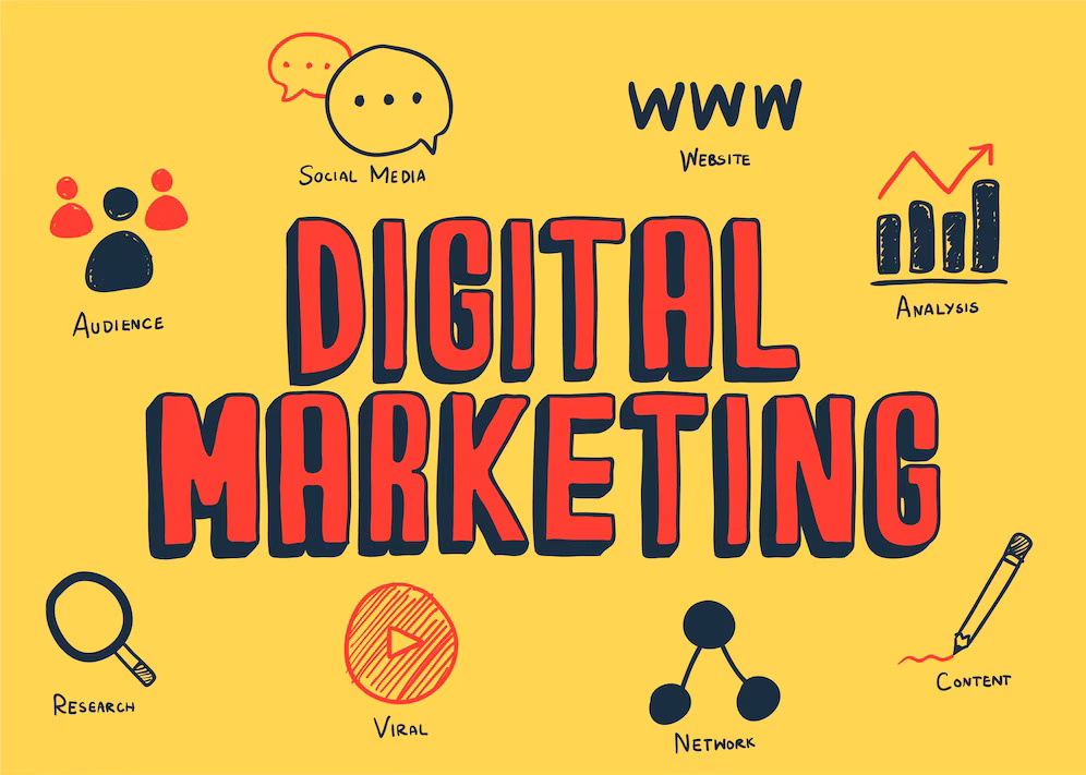  Illustration of digital marketing components 